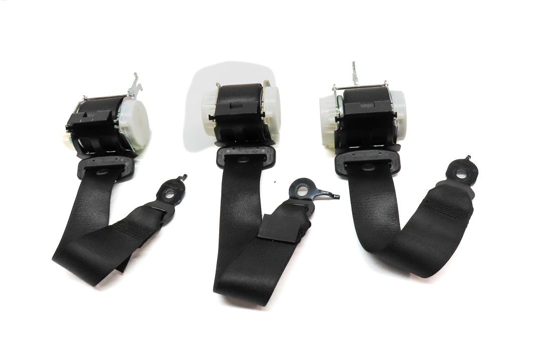 Thumbnail 2: 14 BMW 750Li (F01) REAR LEFT CENTER RIGHT SEAT SEATBELT RETRACTOR SET/3 (BLACK)