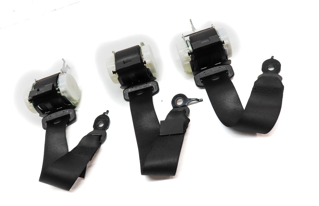 Thumbnail 3: 14 BMW 750Li (F01) REAR LEFT CENTER RIGHT SEAT SEATBELT RETRACTOR SET/3 (BLACK)