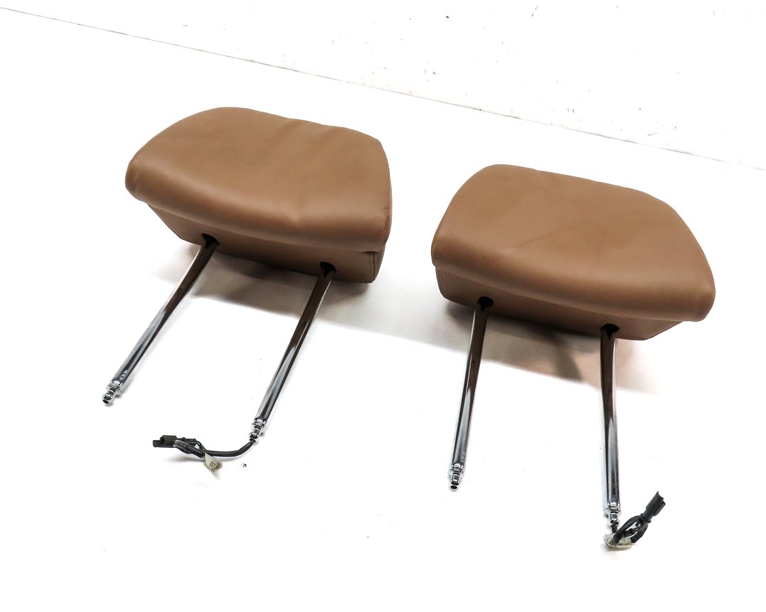 13-15 BMW 740i 750i F04 FRONT LEFT DRIVER & RIGHT PASSENGER HEADREST SET (BROWN)