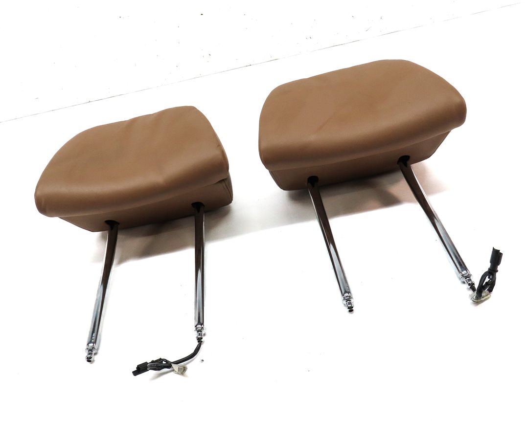 Thumbnail 3: 13-15 BMW 740i 750i F04 FRONT LEFT DRIVER & RIGHT PASSENGER HEADREST SET (BROWN)