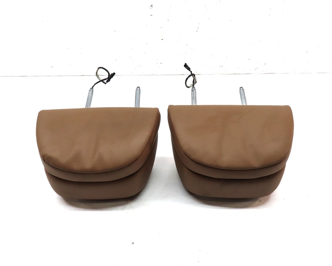 Thumbnail 4: 13-15 BMW 740i 750i F04 FRONT LEFT DRIVER & RIGHT PASSENGER HEADREST SET (BROWN)
