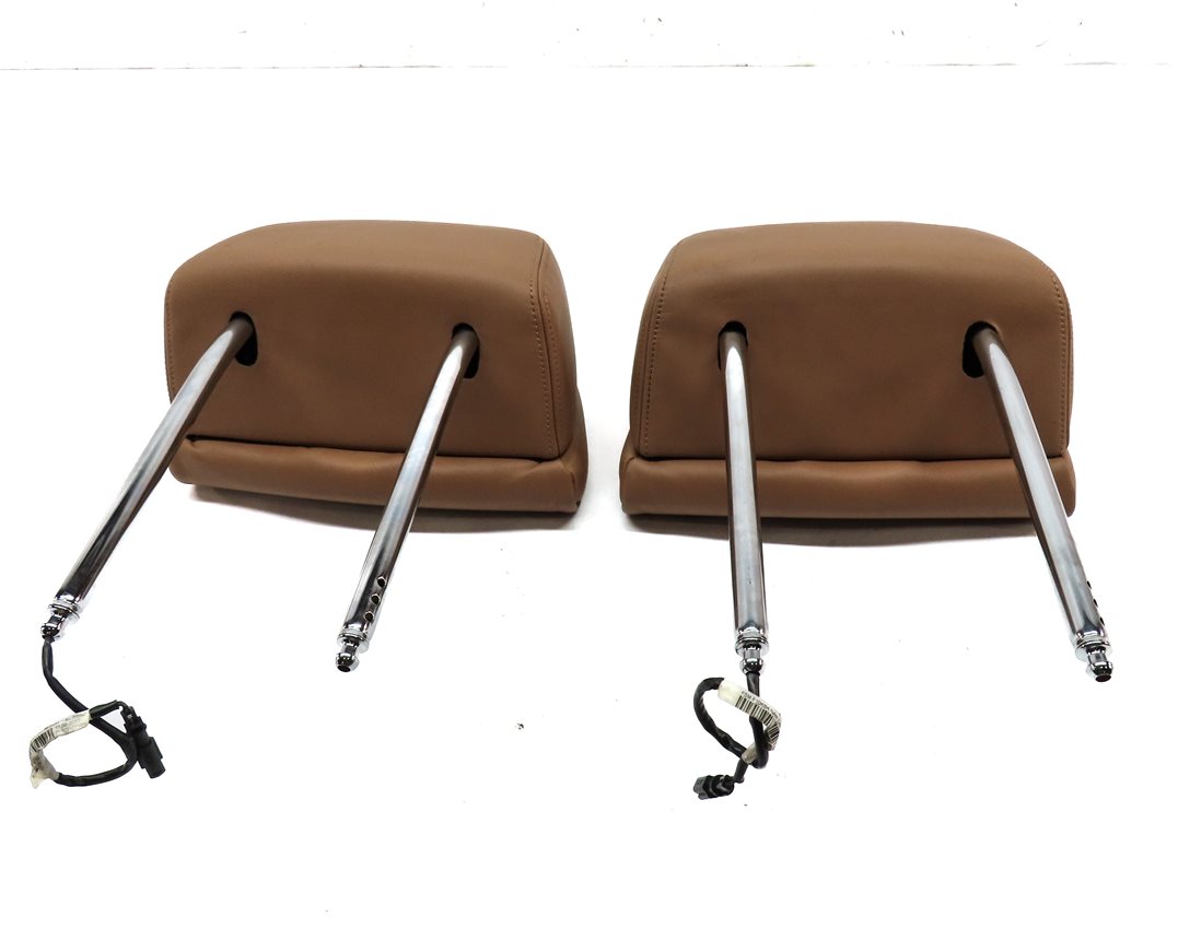 Thumbnail 6: 13-15 BMW 740i 750i F04 FRONT LEFT DRIVER & RIGHT PASSENGER HEADREST SET (BROWN)