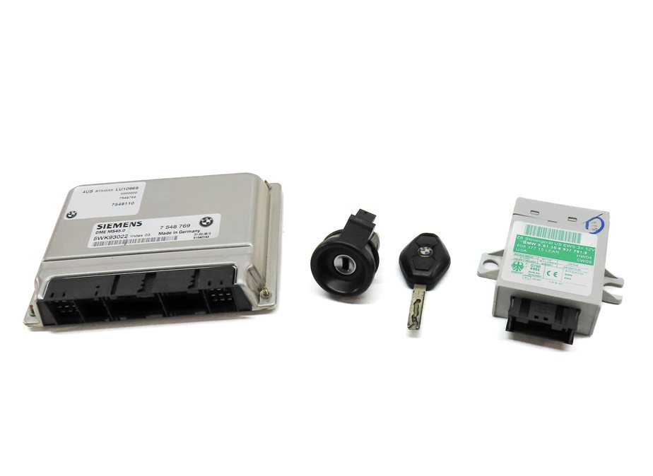 Thumbnail 2: 03-05 BMW Z4 (E85) 3.0L M54 ENGINE ECM DME EWS IMMOBILIZER MODULE LOCK KEY SET