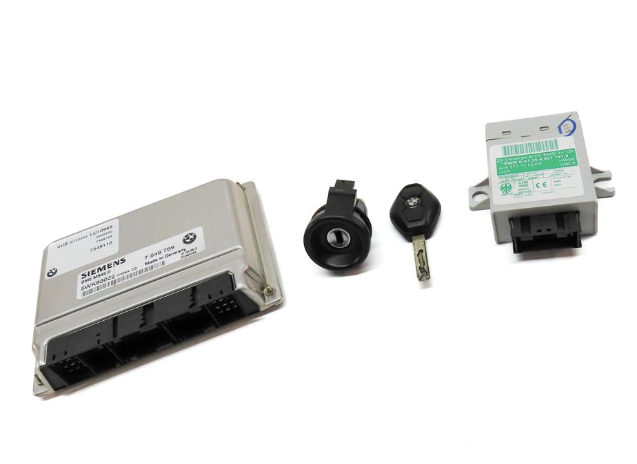 Thumbnail 3: 03-05 BMW Z4 (E85) 3.0L M54 ENGINE ECM DME EWS IMMOBILIZER MODULE LOCK KEY SET