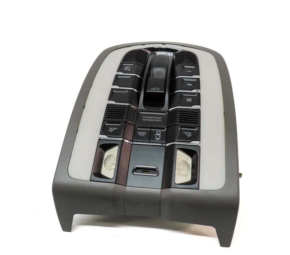 Thumbnail 2: 2011 PORSCHE PANAMERA (970 G1) FRONT OVERHEAD DOME LIGHT LAMP w/ SWITCHES (Gray)