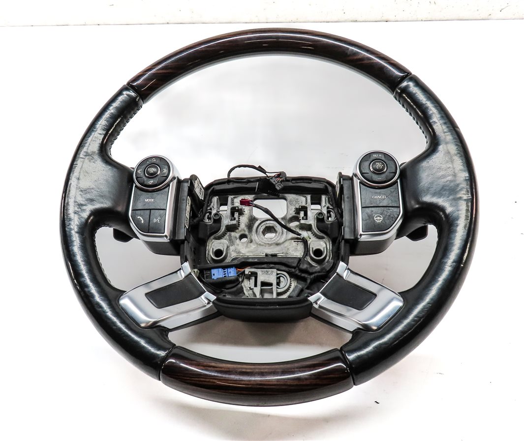 Thumbnail 2: 13-22 LAND RANGE ROVER (L405) 4 SPOKE STEERING WHEEL (BLACK/Madagascar Wood)