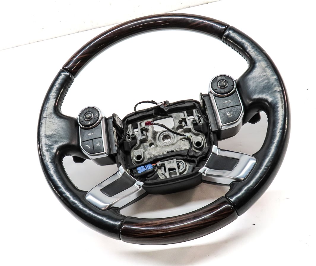 Thumbnail 3: 13-22 LAND RANGE ROVER (L405) 4 SPOKE STEERING WHEEL (BLACK/Madagascar Wood)