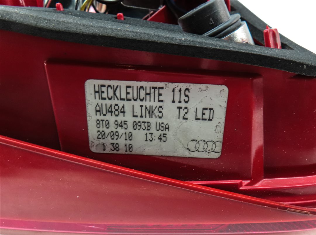 Thumbnail 6: 2008-2012 AUDI A5 S5 (B8 8T) LEFT DRIVER REAR TRUNK LED TAILLIGHT LIGHT LAMP