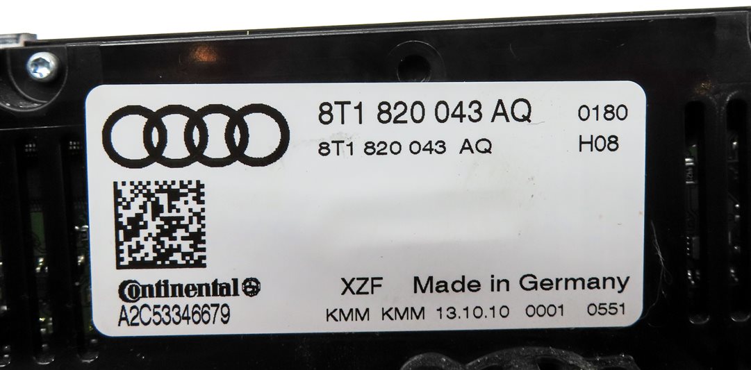 Thumbnail 7: 08-13 A4 S4 A5 S5 Q5 B8 8K 8T FRONT HEATER A/C TEMPERATURE CLIMATE CONTROL PANEL