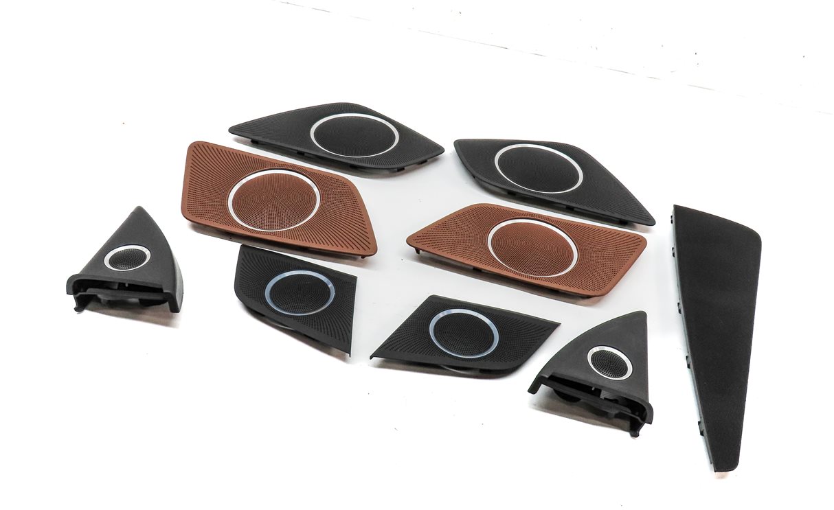 2011 AUDI A5 CONVERTIBLE (B8 8T) BANG & OLUFSEN AUDIO SPEAKER GRILLE COVER SET/9