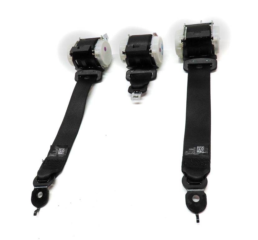Thumbnail 2: 13 BMW 650i GRAN COUPE F06 REAR LEFT CENTER RIGHT SEATBELT RETRACTOR SET (BLACK)