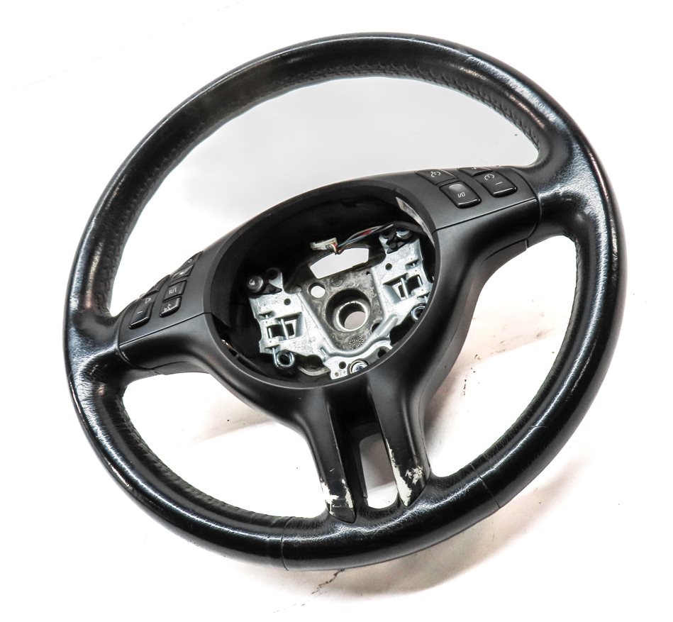 Thumbnail 3: 01-06 BMW 3 SERIES (E46) 3 SPOKE SPORT STEERING WHEEL w/ SWITCH BUTTONS (BLACK)