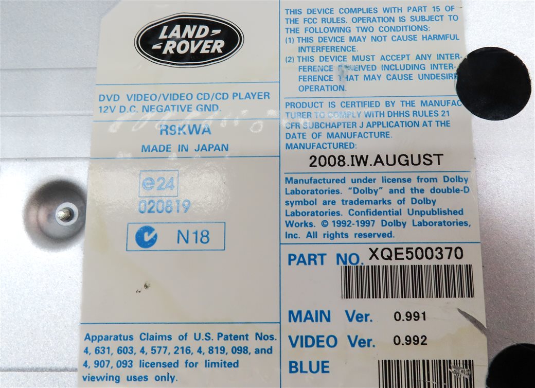 Thumbnail 7: 2006-2009 RANGE ROVER SPORT (L320) 6-DISC DVD VIDEO DISC CHANGER READER
