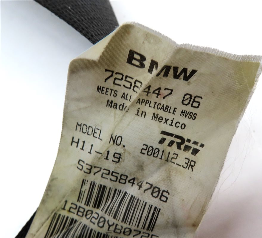 Thumbnail 5: 2012 BMW X3 (F25) REAR LEFT 2ND ROW SEATBELT SEAT BELT RETRACTOR (Black)