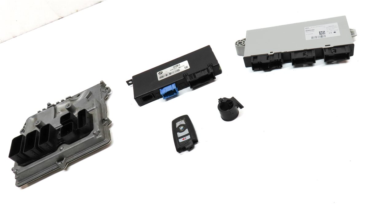 Thumbnail 3: 11-12 BMW 535i 535iGT X3 (F06 F07 F10) 3.0L N55 ENGINE DME CAS-4 MODULE KEY SET