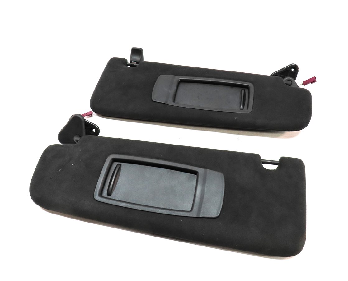 16-20 BMW 7 SERIES G11 FRONT LEFT DRIVER RIGHT PASSENGER SUN VISOR SET 2 (BLACK)