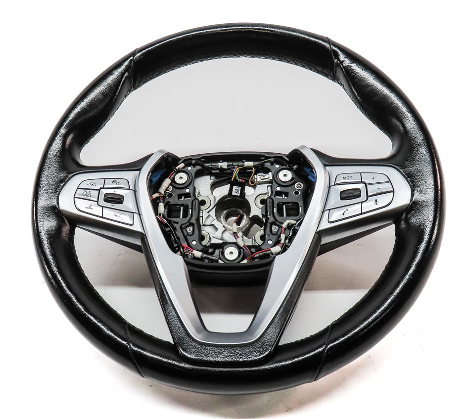 Thumbnail 2: 16-19 BMW 7 SERIES (G11) 3 SPOKE SPORT STEERING WHEEL (Black) w/ SWITCH BUTTONS