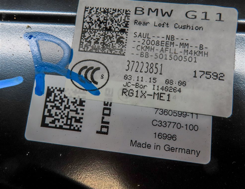 Thumbnail 7: 2016 BMW 750i (G11) REAR LEFT LOWER HEATED COOLED COMFORT SEAT CUSHION (BEIGE)