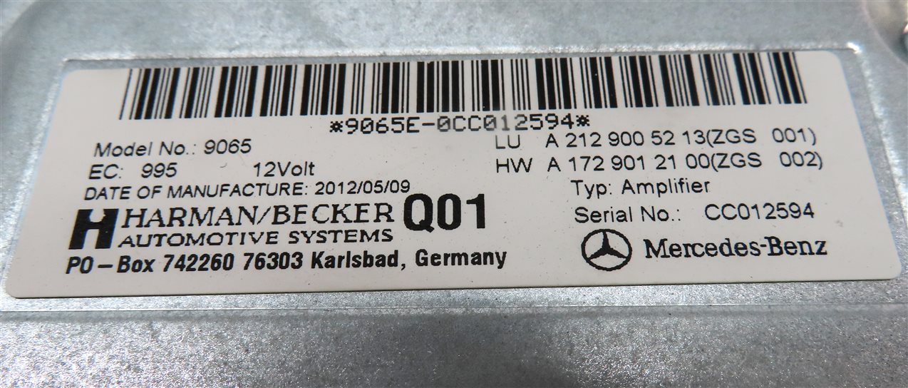 Thumbnail 6: 2012-2015 MERCEDES C E G GLK CLASS (W204 W212 X204 X463) BECKER AUDIO AMPLIFIER