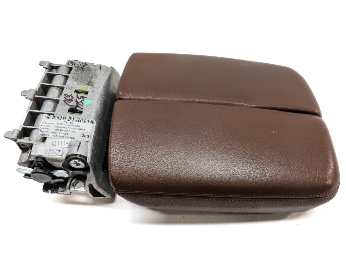 Thumbnail 4: 2017-2019 AUDI Q7 (4M) FRONT CENTER CONSOLE COMPARTMENT ARMREST LID (BROWN)