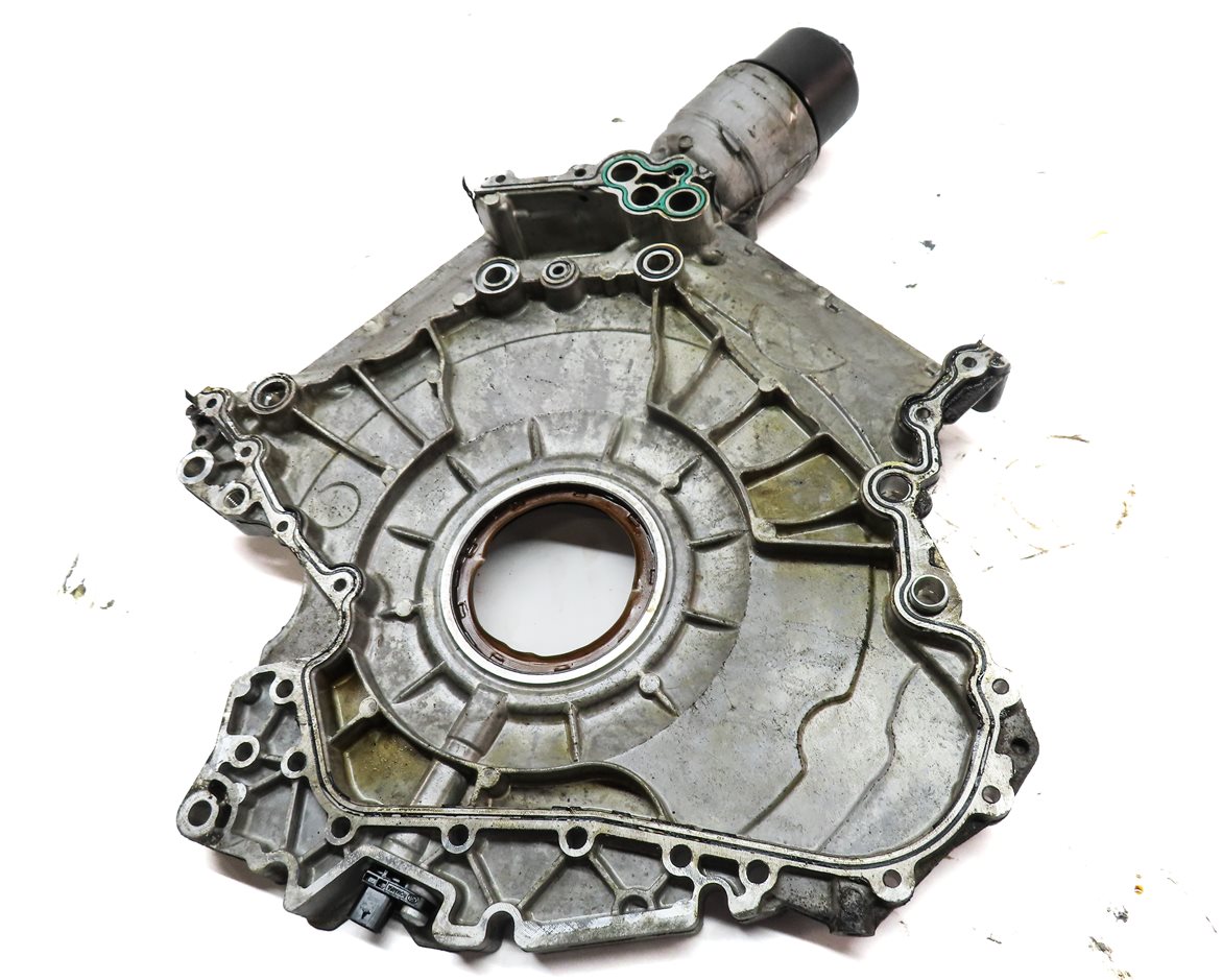 Thumbnail 6: 17-19 AUDI Q7 4M 3.0L SUPER CREC ENGINE LOWER TIMING COVER w/ OIL FILTER HOUSING
