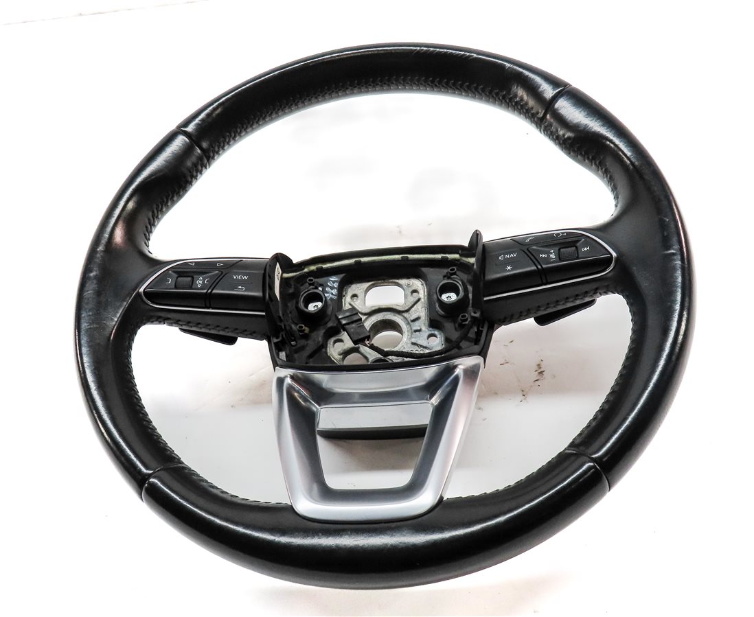 Thumbnail 2: 17-19 AUDI Q7 4M 3 SPOKE SPORT STEERING WHEEL w/SHIFT PADDLES & SWITCHES (BLACK)
