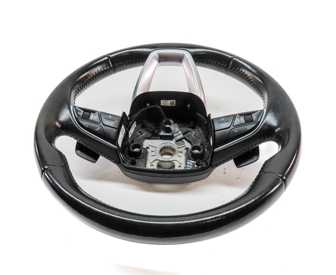 Thumbnail 4: 17-19 AUDI Q7 4M 3 SPOKE SPORT STEERING WHEEL w/SHIFT PADDLES & SWITCHES (BLACK)