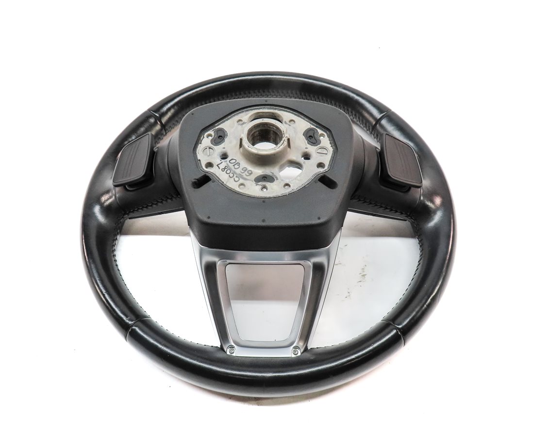 Thumbnail 5: 17-19 AUDI Q7 4M 3 SPOKE SPORT STEERING WHEEL w/SHIFT PADDLES & SWITCHES (BLACK)