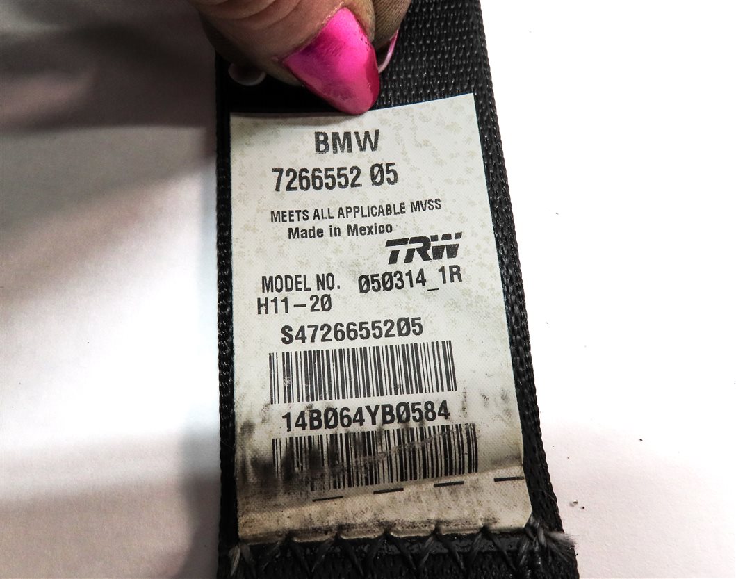 Thumbnail 5: 2014 BMW X3 (F25) REAR LEFT CENTER RIGHT SEAT SEATBELT RETRACTOR SET/3 (BLACK)