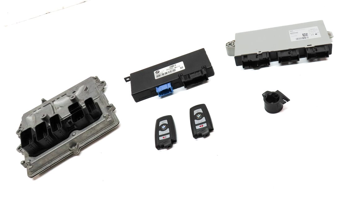 Thumbnail 3: 12-15 BMW 3 5 6 7 X3 F01 F06 F10 F30 ENGINE CONTROL MODULE IMMOBILIZER KEY SET