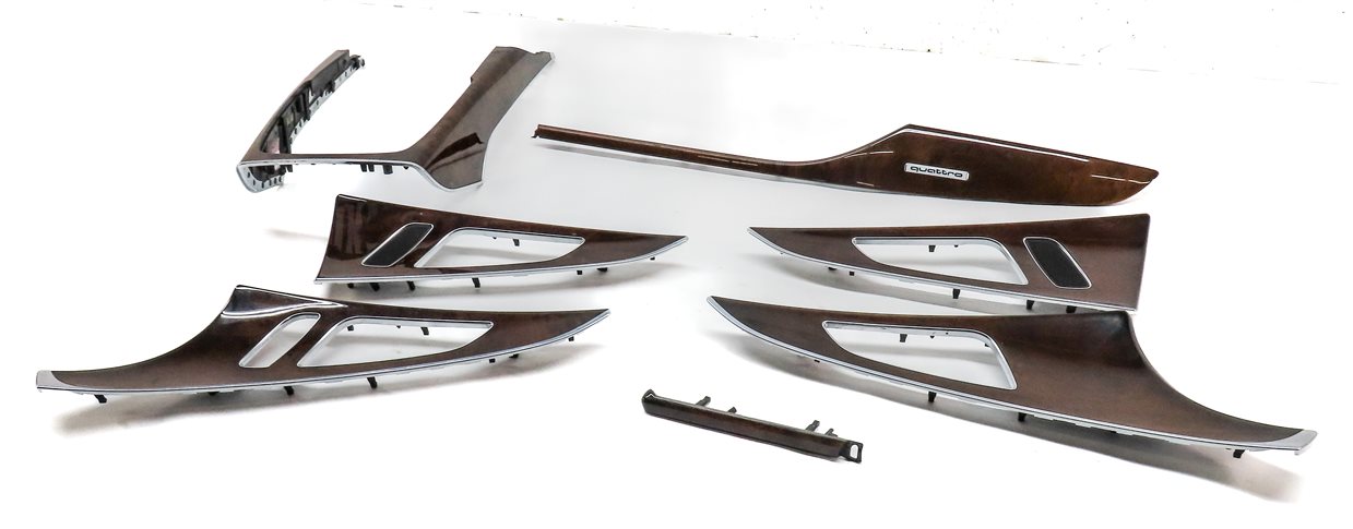 2017 AUDI A6 (C7 4G) INTERIOR DASH CONSOLE FRONT/REAR DOOR TRIM SET (WALNUT)