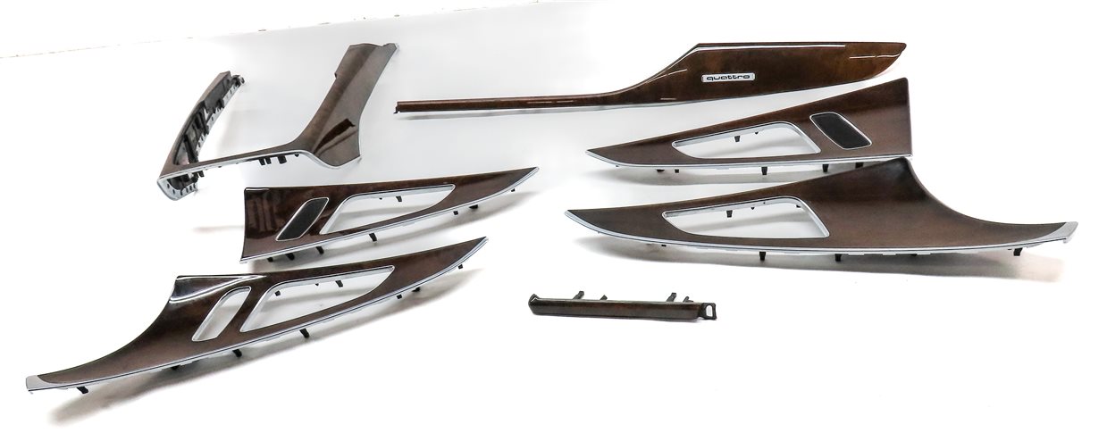 Thumbnail 2: 2017 AUDI A6 (C7 4G) INTERIOR DASH CONSOLE FRONT/REAR DOOR TRIM SET (WALNUT)