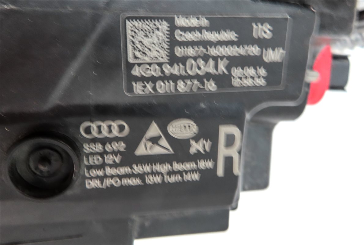 Thumbnail 9: 2016-2018 AUDI A6 S6 C7 4G8 FRONT RIGHT PASSENGER LED HEADLIGHT HEAD LIGHT LAMP