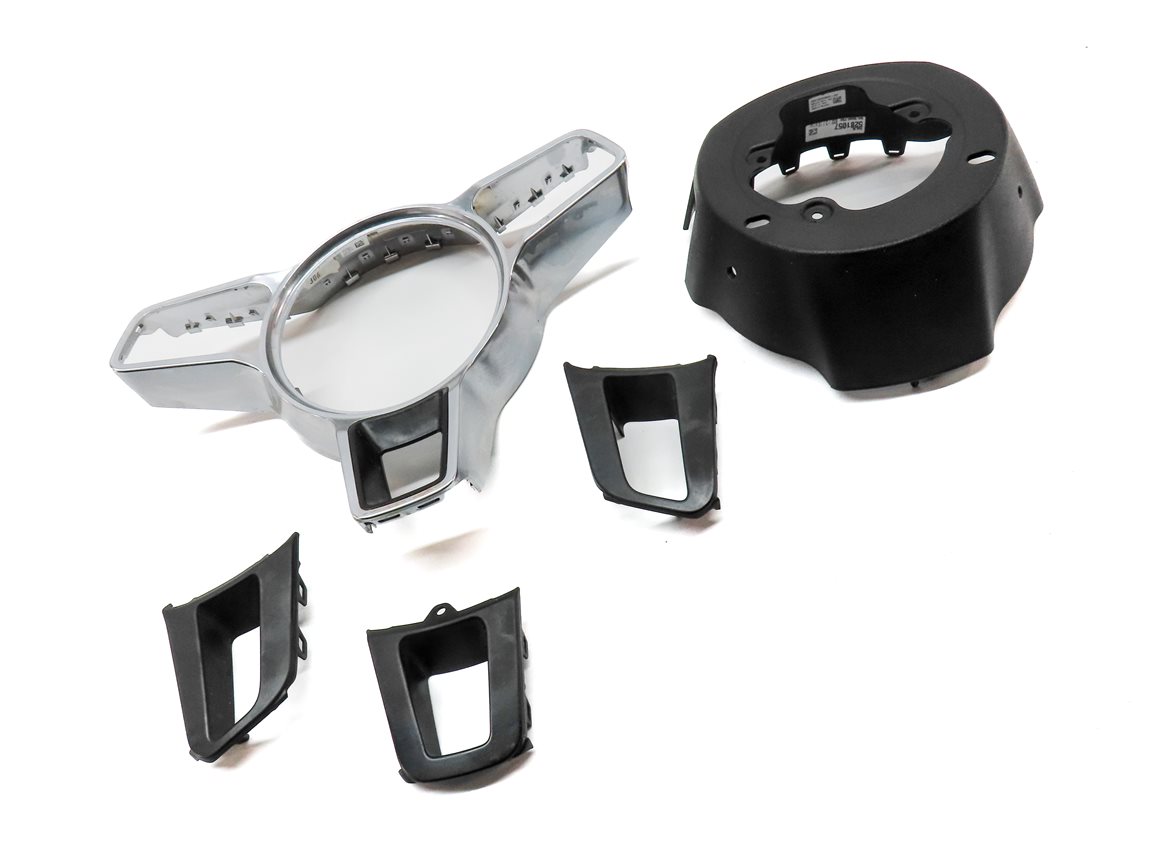Thumbnail 2: 2018 PORSCHE MACAN (95B) STEERING WHEEL TRIM SET 5 (BLACK & SILVER)