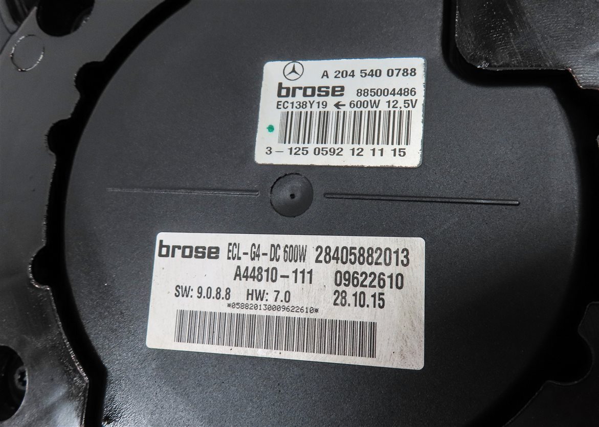 Thumbnail 7: 2008-2017 B C E CLA CLS GLK SLK (W207 W204 X204 W212) RADIATOR COOLING FAN MOTOR