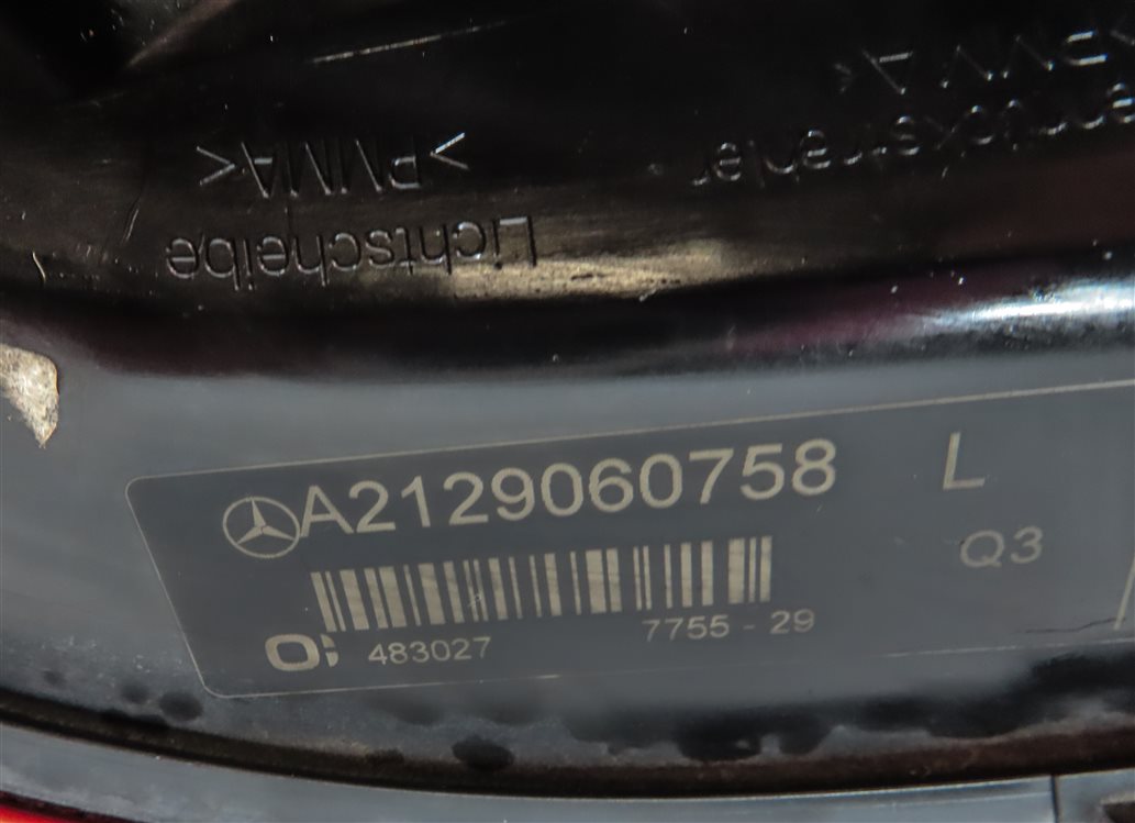 Thumbnail 6: 10-13 MERCEDES E-CLASS (W212) SEDAN LEFT DRIVER REAR TAILLIGHT BRAKE LIGHT LAMP