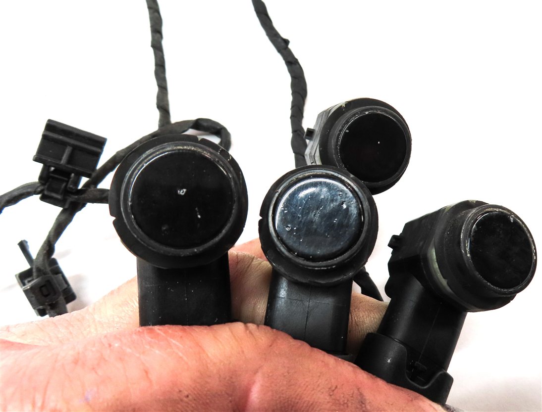 Thumbnail 6: 14 AUDI Q5 (B8 8R) FRONT PARK ASSIST PDC DISTANCE SENSOR SET/4 w/HARNESS (BLACK)