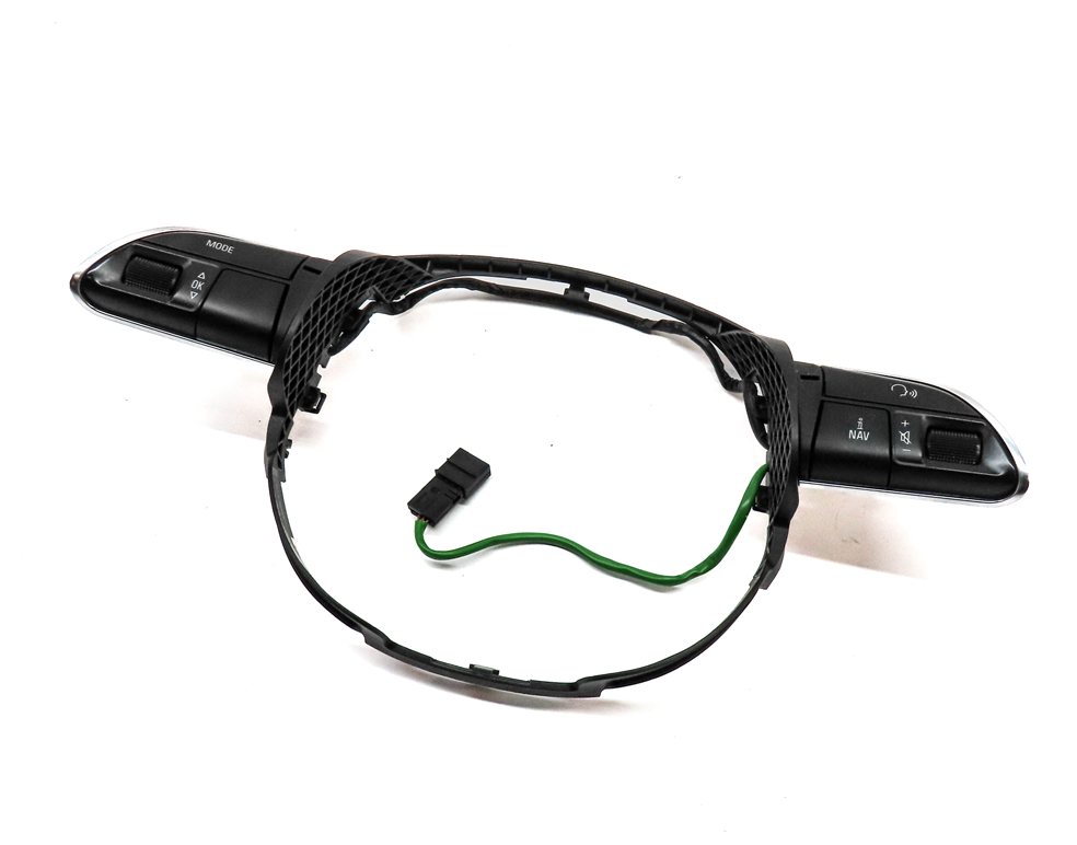 14 AUDI Q5 (B8 8R) STEERING WHEEL MODE AUDIO SWITCH BUTTON SET/2 w/TRIM (BLACK)