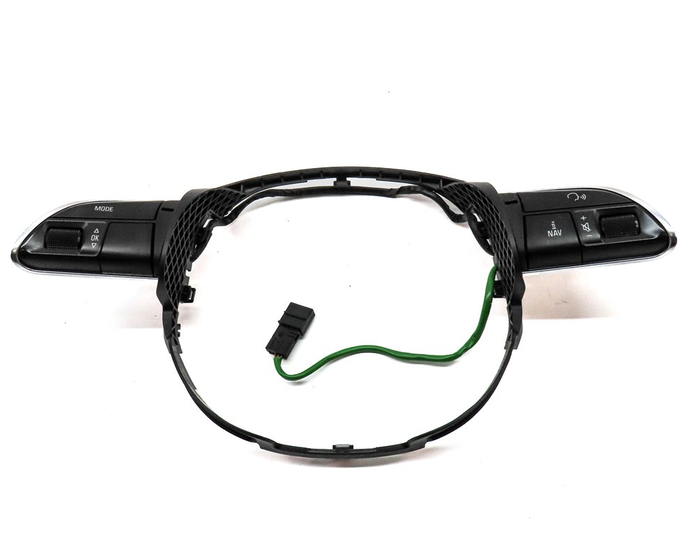 Thumbnail 2: 14 AUDI Q5 (B8 8R) STEERING WHEEL MODE AUDIO SWITCH BUTTON SET/2 w/TRIM (BLACK)