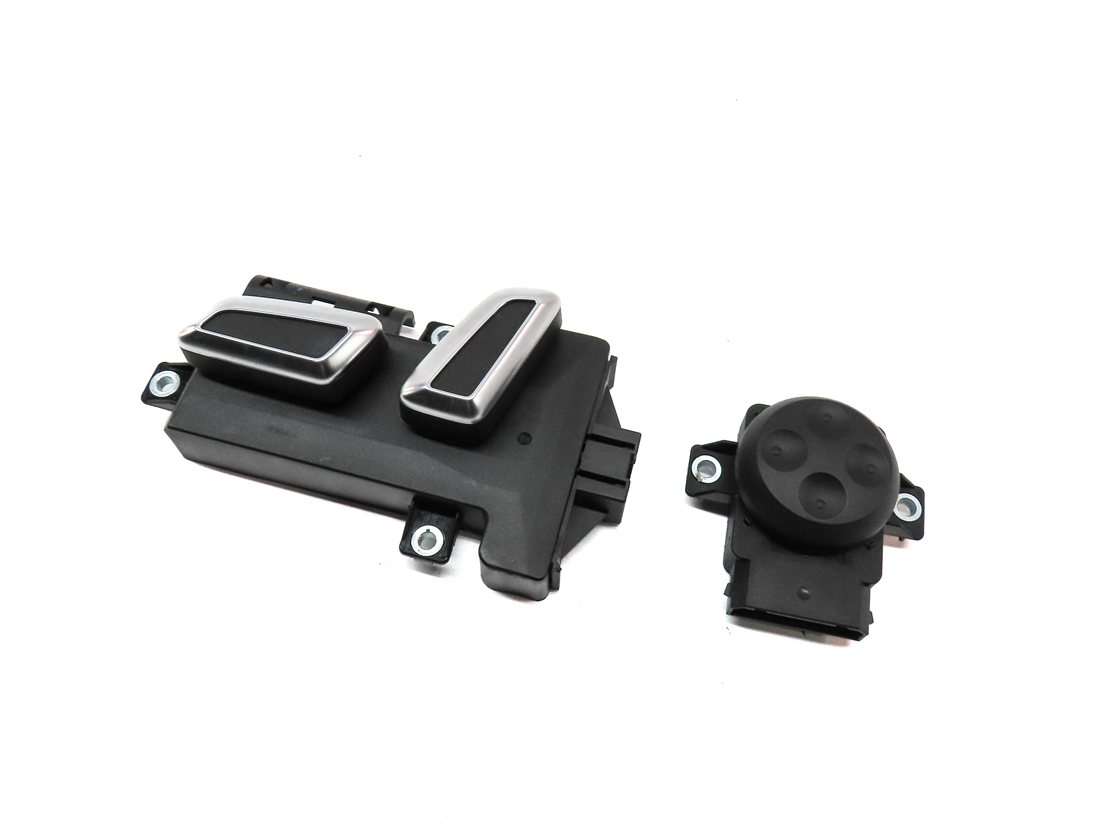 2014 AUDI Q5 (B8 8R) FRONT LEFT DRIVER SEAT ADJUST LUMBAR SWITCH SET/2 (BLACK)