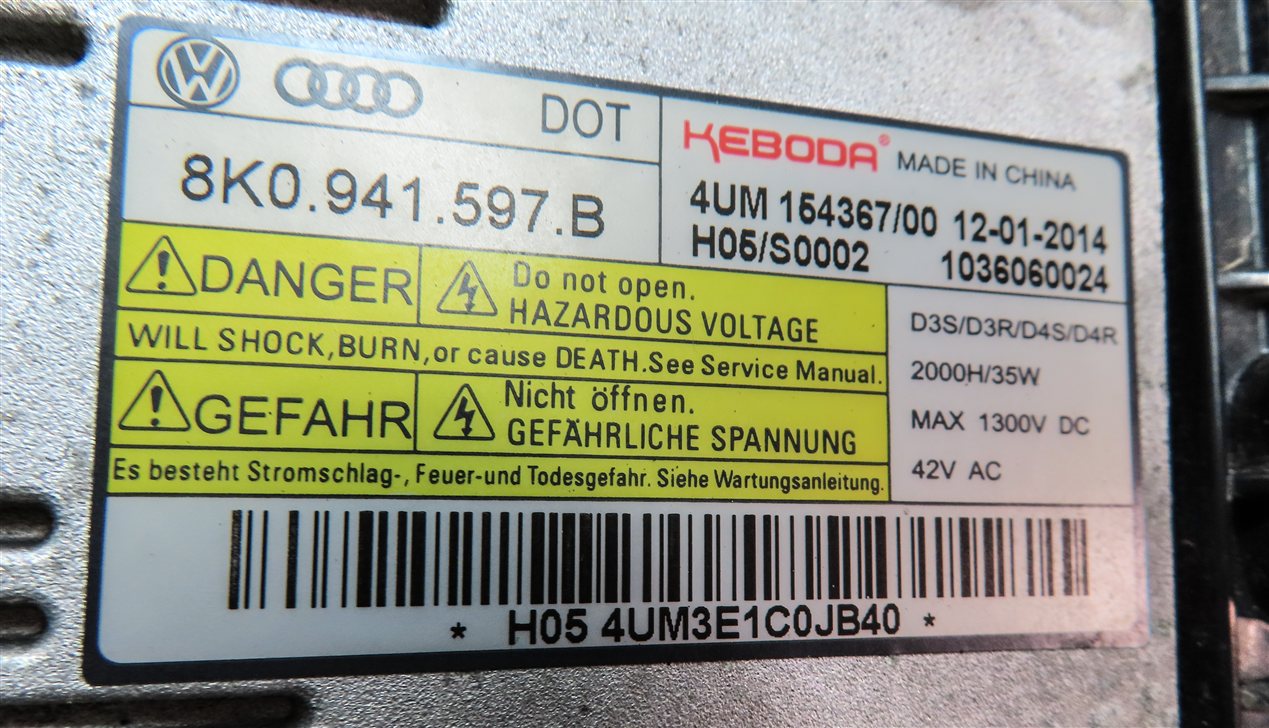 Thumbnail 7: 2013-2017 AUDI Q5 SQ5 (B8 8R) RIGHT PASSENGER XENON HID HEADLIGHT LAMP (NON AFS)