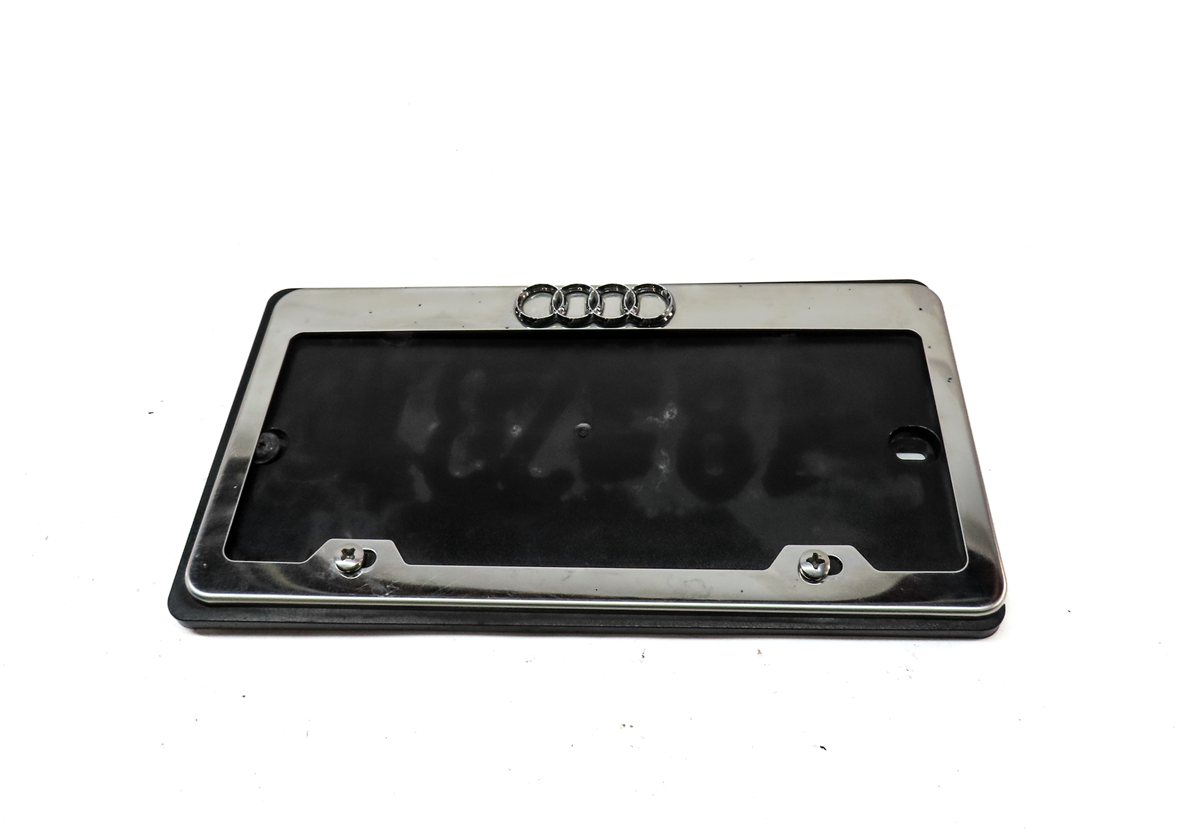 Thumbnail 4: 14 AUDI Q5 (B8 8R) REAR TRUNK LIFTGATE LICENSE PLATE MOUNT BRACKET w/LOGO FRAME
