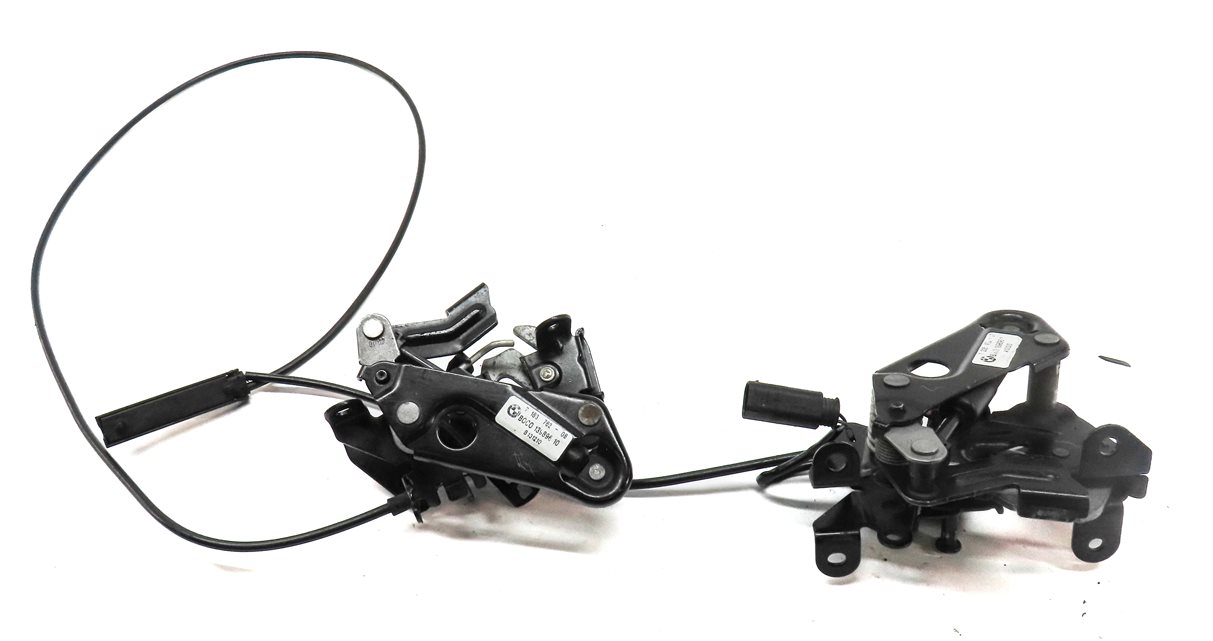 Thumbnail 4: 11 BMW 535XiGT (F07) FRONT HOOD BONNET LID LEFT & RIGHT LOCK LATCH SET/2 w/CABLE