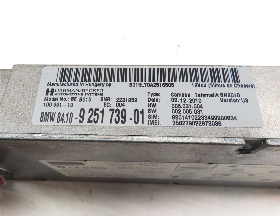 Thumbnail 6: 2011 BMW 535XiGT (F07) BLUETOOTH TELEMATICS COMMUNICATION CONTROL MODULE