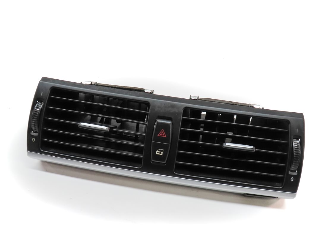 2012 BMW X5 (E70) FRONT CENTER DASH HVAC A/C HEATER AIR VENT (BLACK) w/ HAZARD