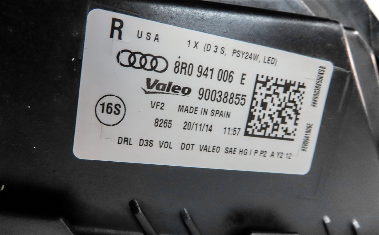 Thumbnail 9: 2013-2017 AUDI Q5 SQ5 (B8 8R) RIGHT PASSENGER XENON HID HEADLIGHT LAMP (NON AFS)
