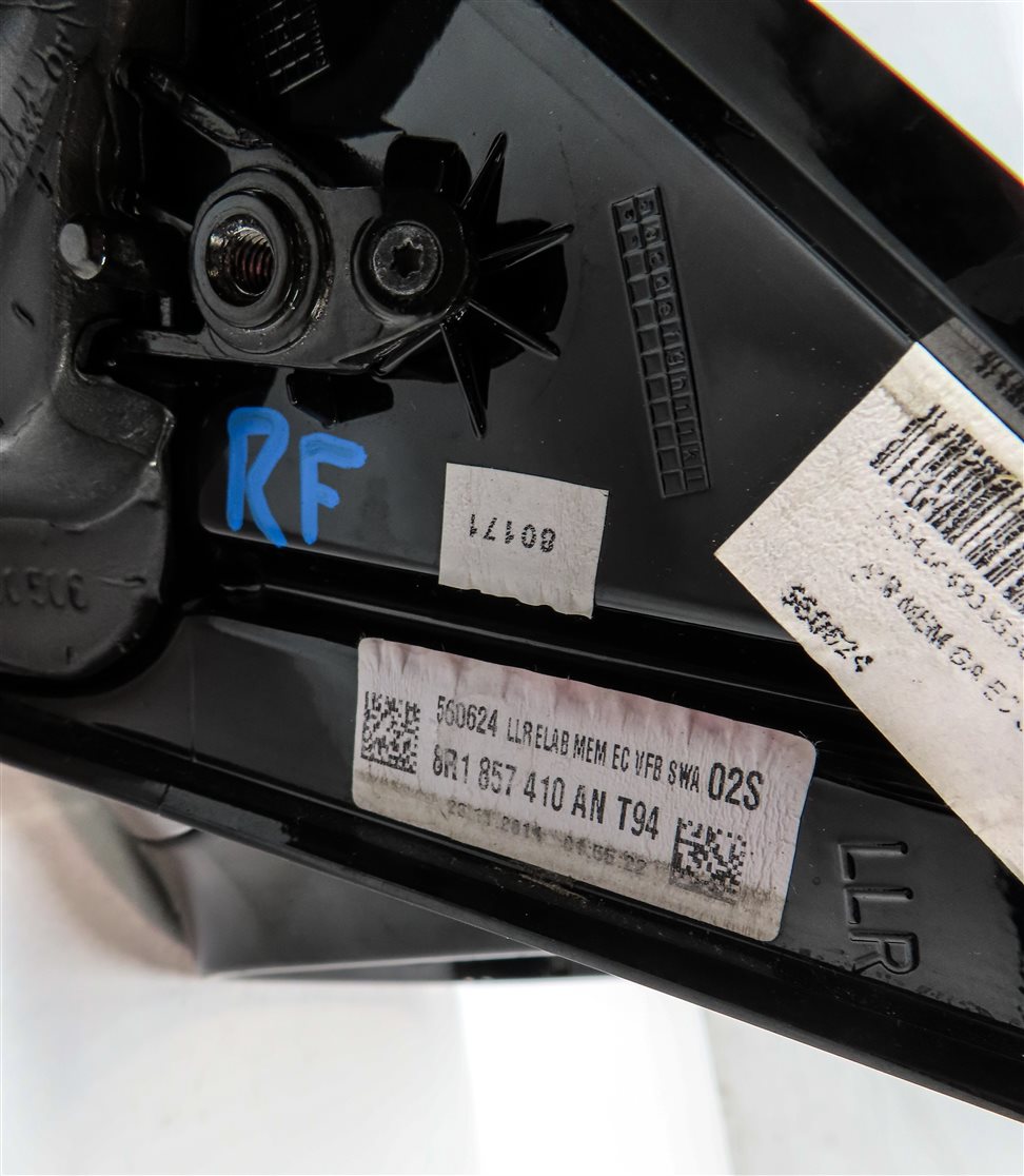 Thumbnail 8: 15-17 AUDI Q5 SQ5 (B8 8R) RIGHT PFOLD AUTODIM BLIND SPOT DOOR MIRROR (BLACK)