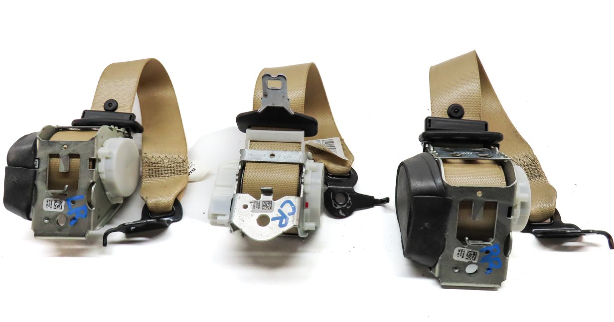 Thumbnail 4: 2014 BMW X3 (F25) REAR SEAT LEFT CENTER RIGHT SEATBELT RETRACTOR SET-3 (BEIGE)