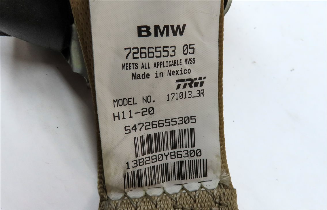 Thumbnail 5: 2014 BMW X3 (F25) REAR SEAT LEFT CENTER RIGHT SEATBELT RETRACTOR SET-3 (BEIGE)
