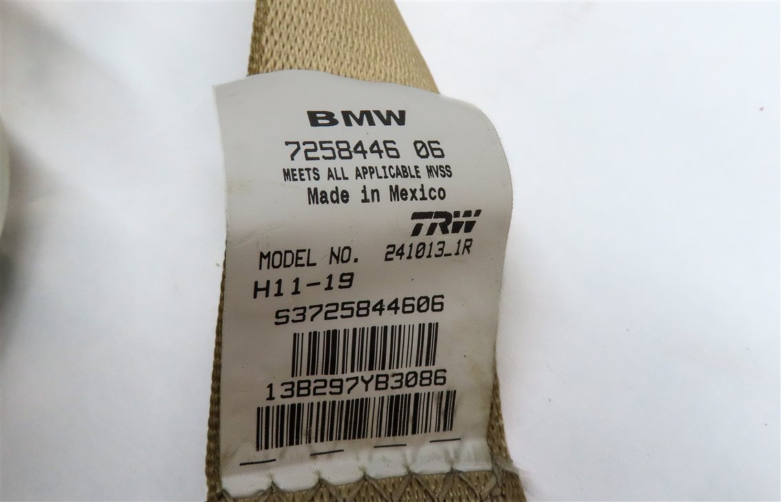 Thumbnail 7: 2014 BMW X3 (F25) REAR SEAT LEFT CENTER RIGHT SEATBELT RETRACTOR SET-3 (BEIGE)